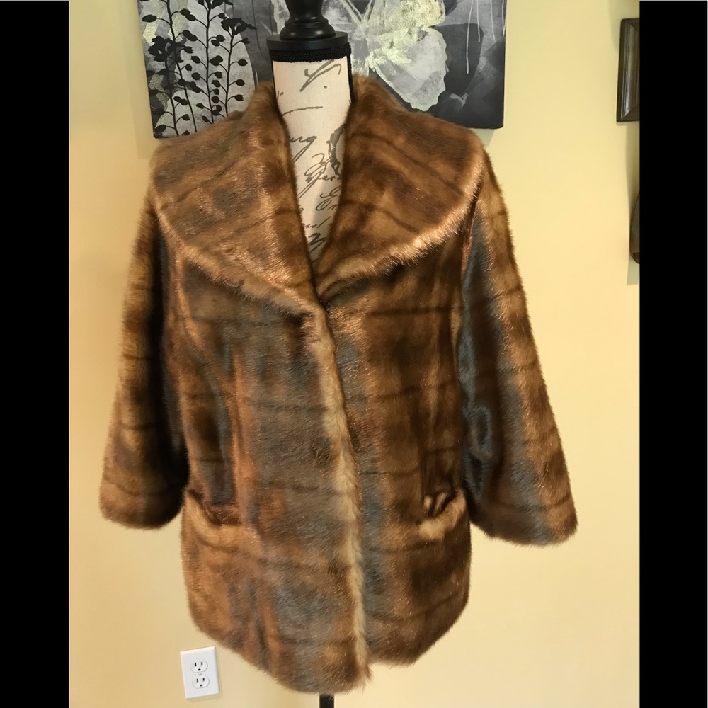 RLZ Faux fur shawl collar jacket Size Med